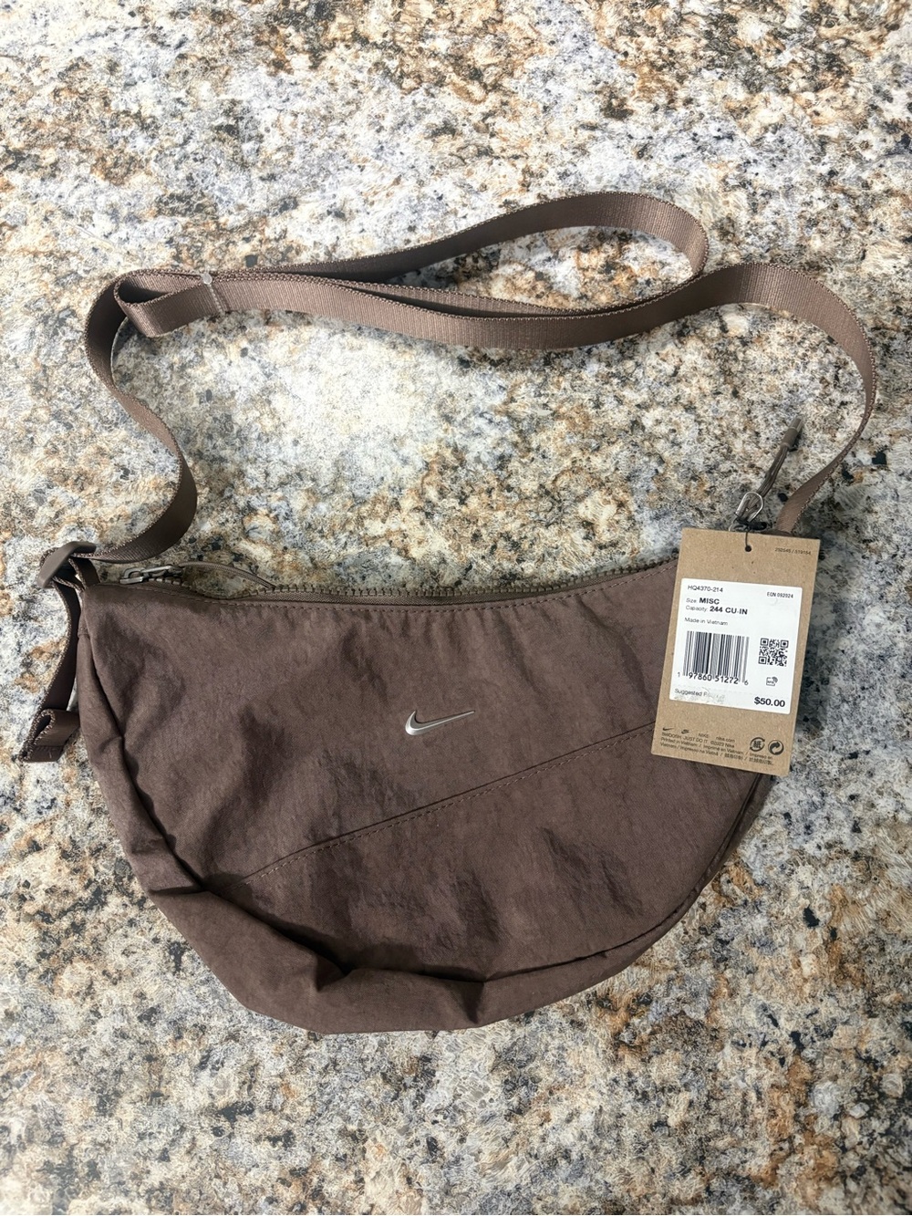Nike Brown Crescent Shoulder Bag NWT
